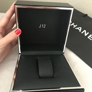 CHANEL J12 Watch Box Case Black Leather